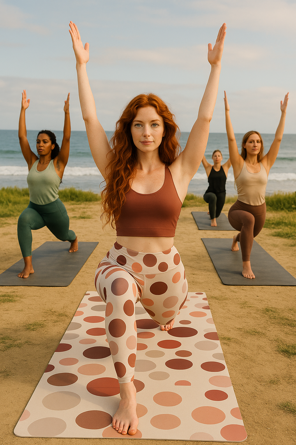 Polka Dot Rubber Yoga Mat with Non-Slip Design, Fitness Essential for Home Workouts, Gift for Yoga Lovers, Exercise Mat