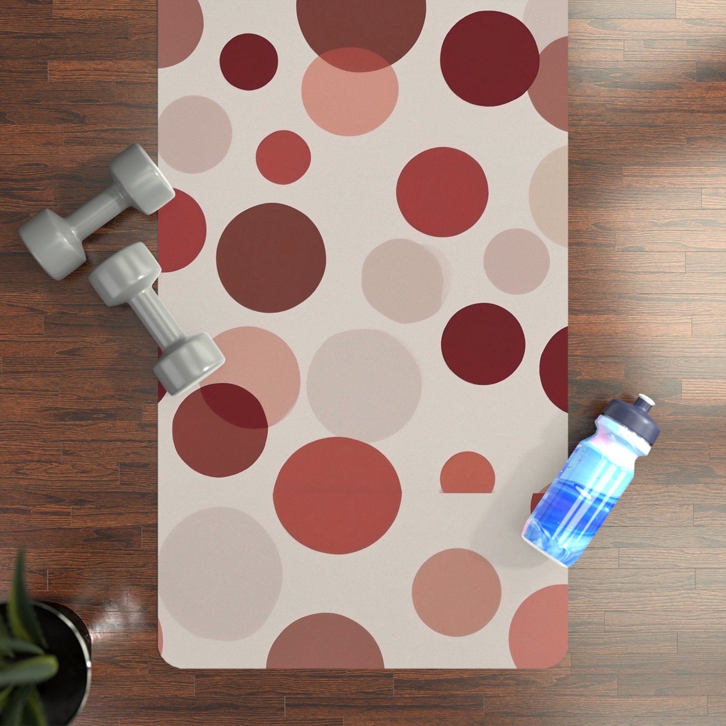 Polka Dot Rubber Yoga Mat with Non-Slip Design, Fitness Essential for Home Workouts, Gift for Yoga Lovers, Exercise Mat