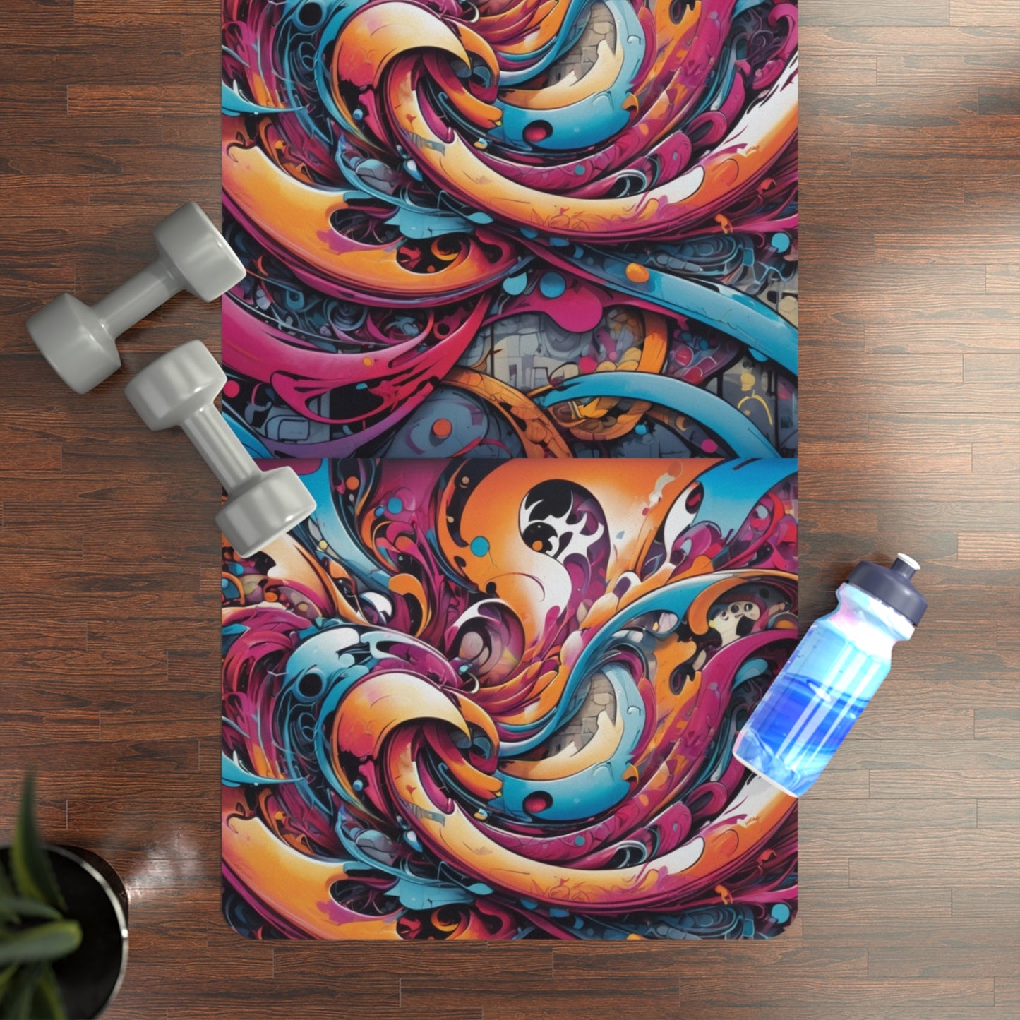 Vibrant Rubber Yoga Mat - Colorful Exercise Mat for Yoga Enthusiasts, Fitness Lovers, Home Gym, Gift for Yoga Practitioners, Meditation Mat
