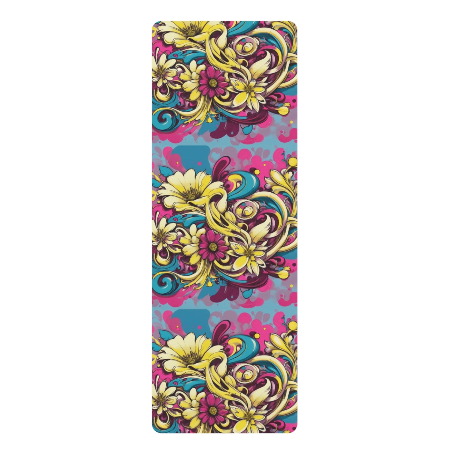 Vibrant Floral Yoga Mat - Colorful Workout Mat, Exercise Mat, Fitness Gift, Eco-Friendly Yoga Accessory, Home Gym Essentials