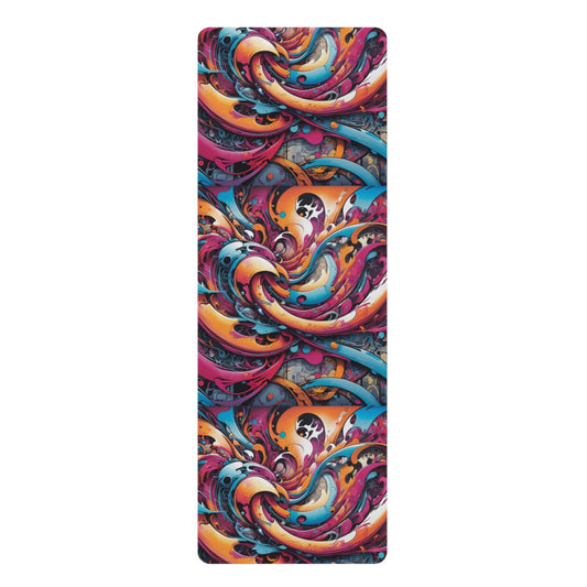 Vibrant Rubber Yoga Mat - Colorful Exercise Mat for Yoga Enthusiasts, Fitness Lovers, Home Gym, Gift for Yoga Practitioners, Meditation Mat