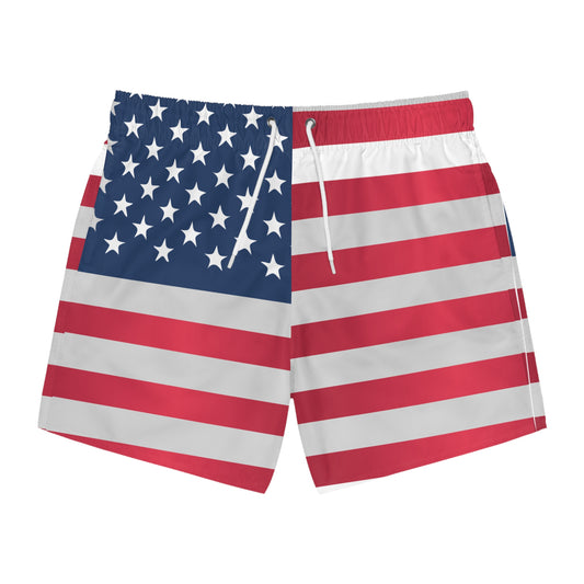 Patriotic American Flag Swim Trunks for Summer Fun