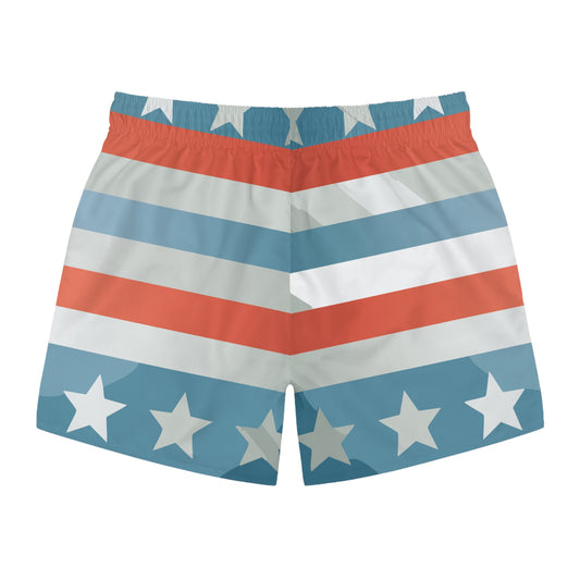 Patriotic Swim Trunks for Summer Fun | Stars & Stripes Design