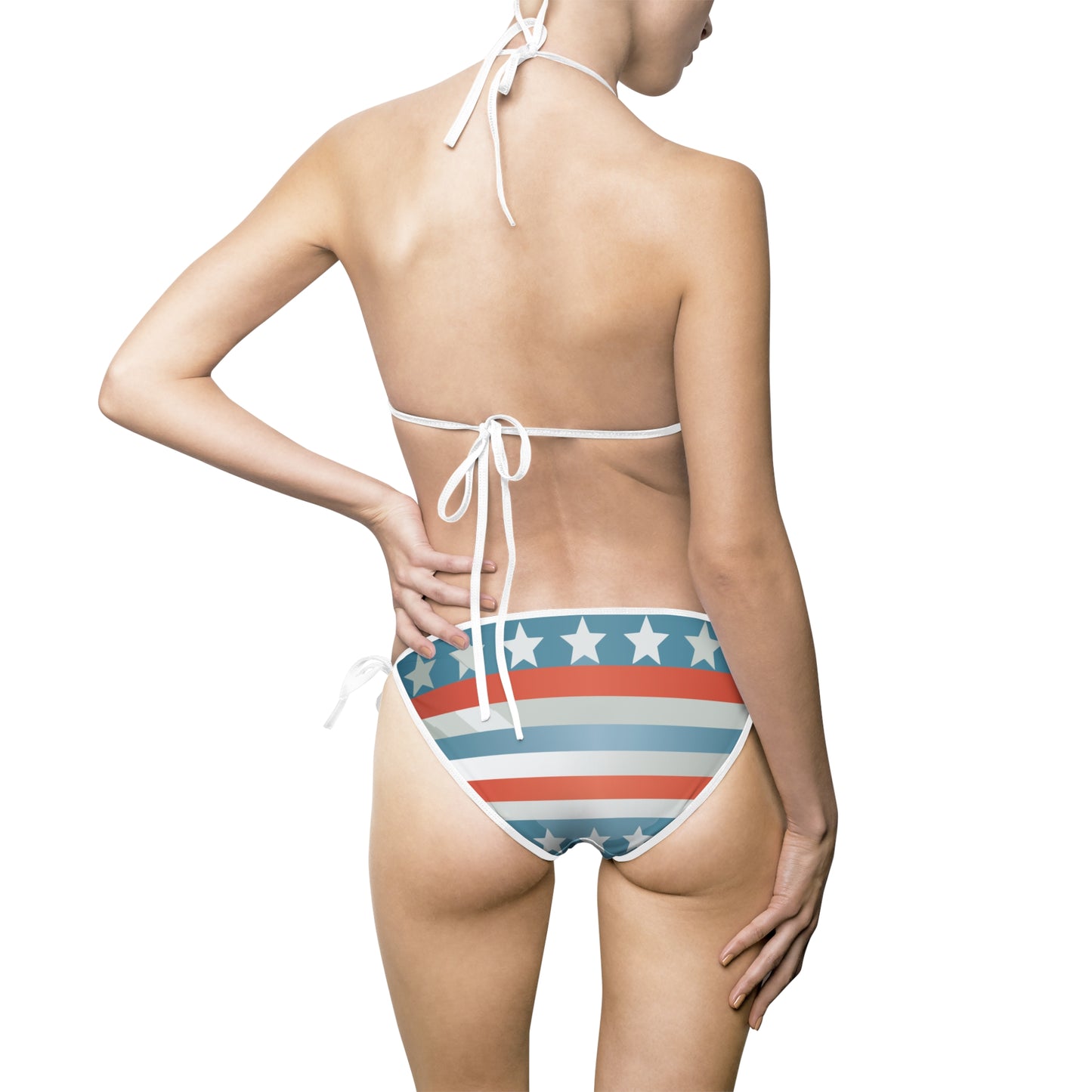 Patriotic Women's Bikini Swimsuit - Star-Striped Design for Beach Fun