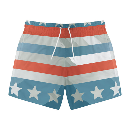Patriotic Swim Trunks for Summer Fun | Stars & Stripes Design