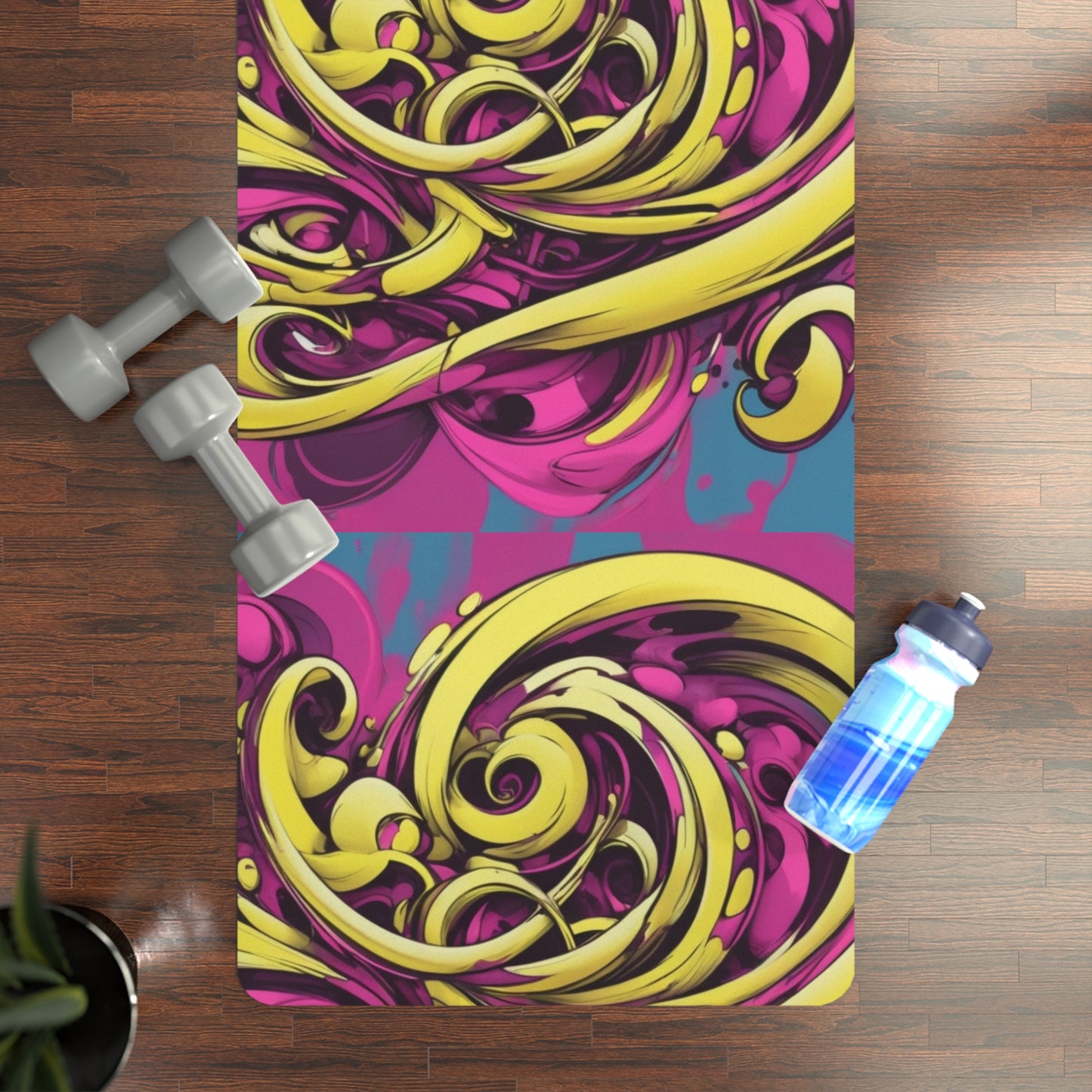 Vibrant Floral Yoga Mat - Colorful Workout Mat, Exercise Mat, Fitness Gift, Eco-Friendly Yoga Accessory, Home Gym Essentials